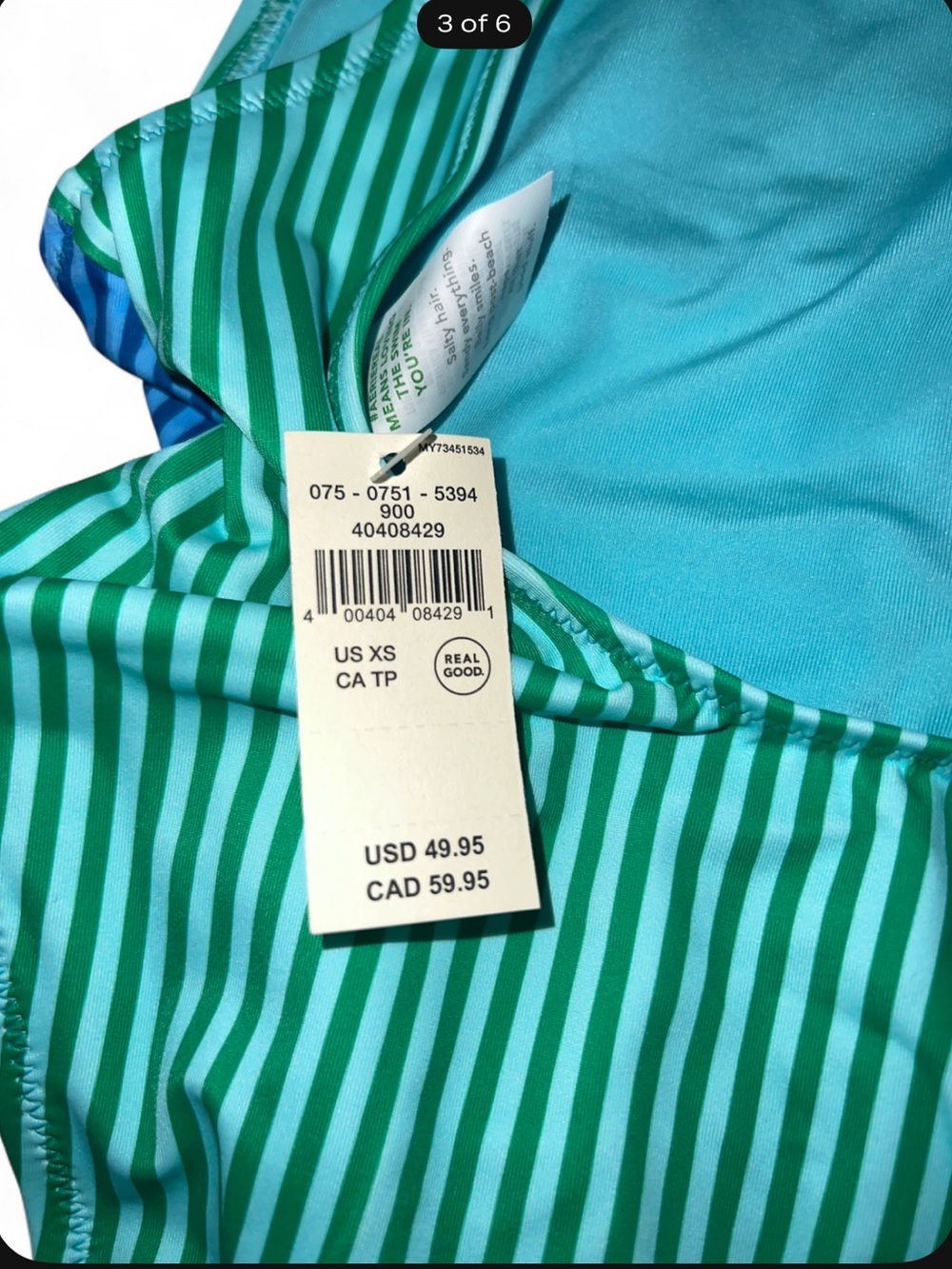 aerie Striped Colorblock One-Piece Cheekiest Swimsuit - Picture 3 of 6